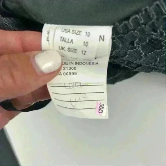 Mori Lee Dark Gray Lace Evening Gown Size 10 Sleeveless V-Neck Short Dress - Picture 14 of 16